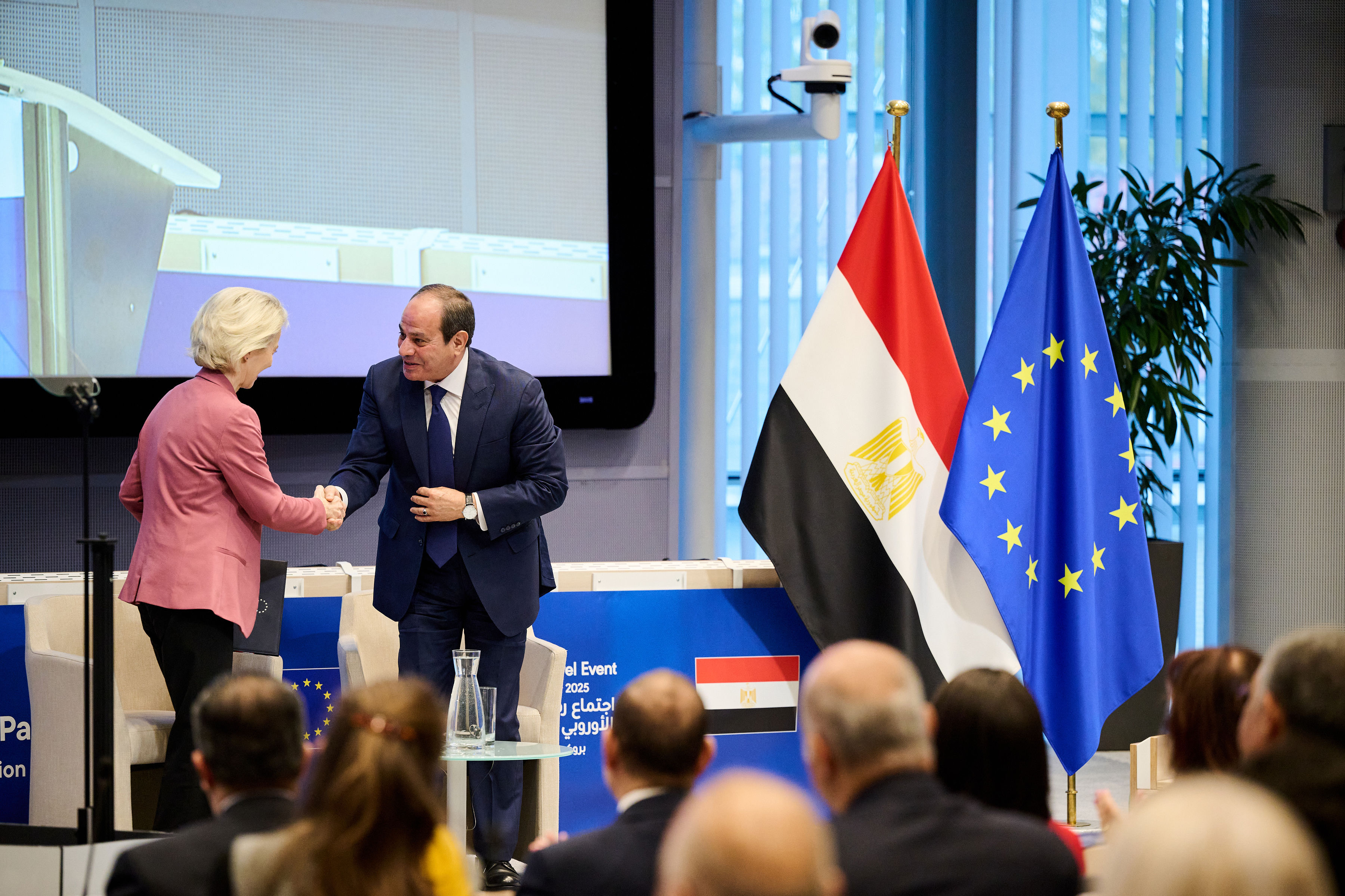 European Commission President Ursula von der Leyen and President Abdel Fattah El-Sisi,