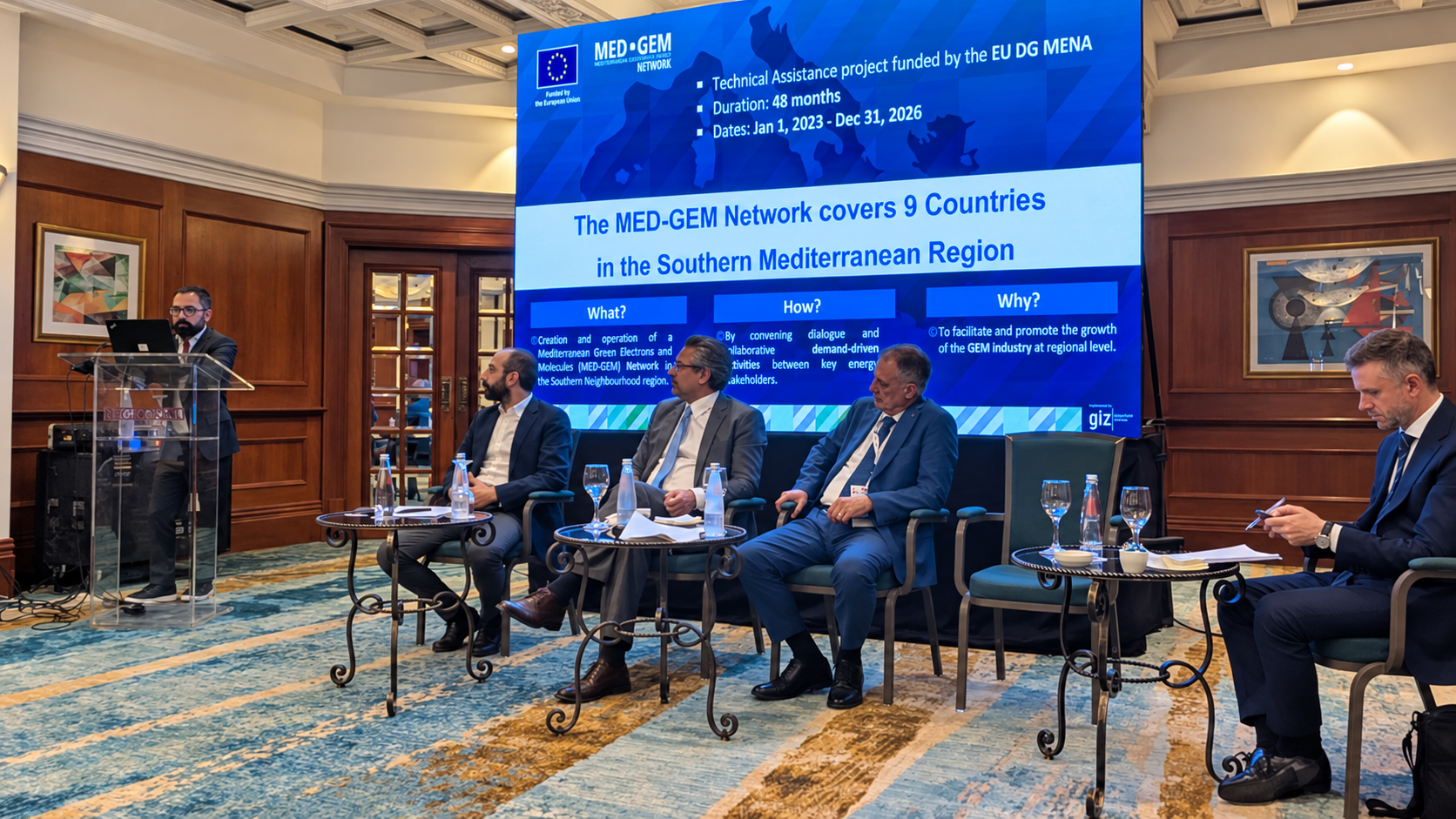 At the Lebanon Grand Energy Event 2026 in Beirut, Toufic Rizkallah, Technical Manager of the MED-GEM Network, addressed that question in his presentation, “Unlocking Lebanon’s Green Hydrogen Potential.” MED-GEM participated as an international partner of the event, bringing its work on national hydrogen planning and industrial feasibility to the discussion.