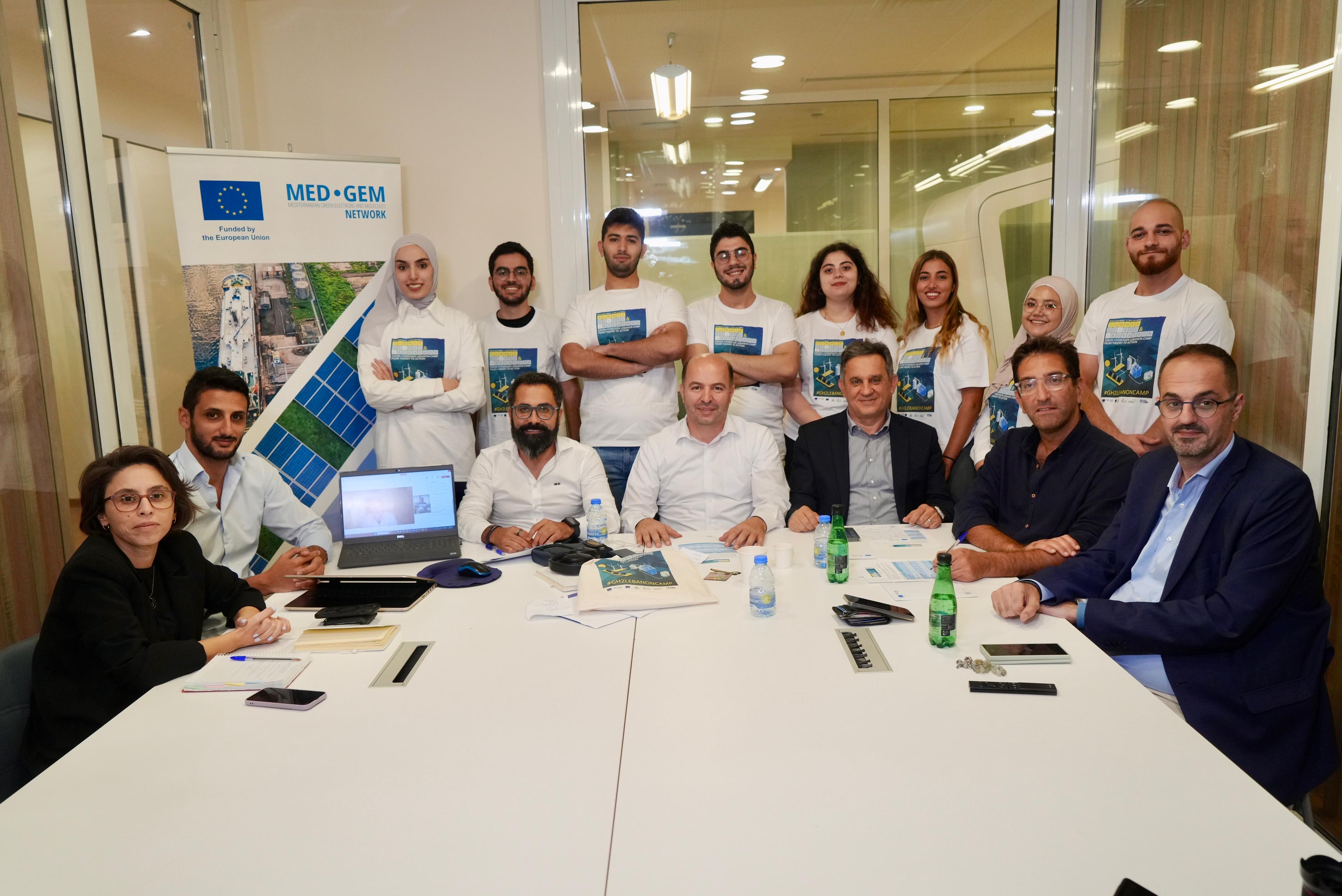 The GH2 Lebanon Hackathon jury and candidates at the GIZ office, Beirut