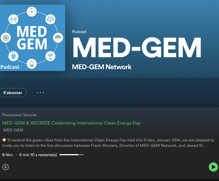 Screenshot of the first MED-GEM Podcast on Spotify