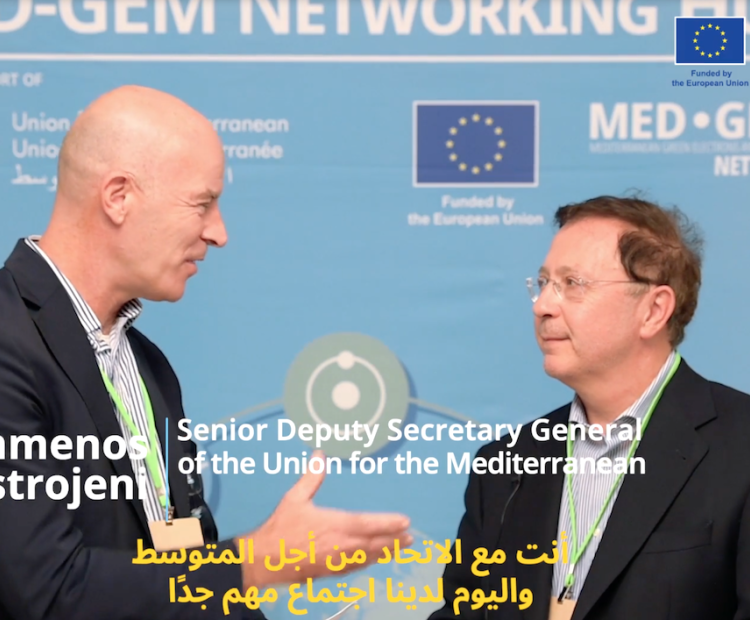 Frank Wouters s'est entretenu avec Pr. Grammenos Mastrojeni, Secrétaire Général Adjoint Principal de l'UpM. Leur conversation a exploré les complexités et les perspectives futures de l'hydrogène vert, son financement, et le paysage plus large des énergies renouvelables dans la région.