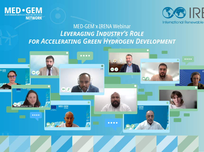 Poster of the IRENA & MED-GEM joint Webinar