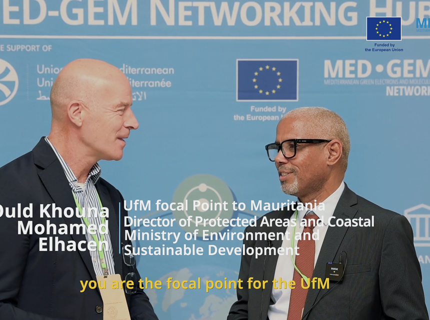 Dr. Ould Khouna Mohamed Elhacen interviewed by Frank Wouters at the UfM Mediterranean Green Week