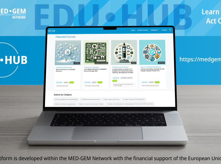 Learn Green. Act Clean. | EDU-HUB, A New Mediterranean Plarform for Green Hydrogen Skills and Training